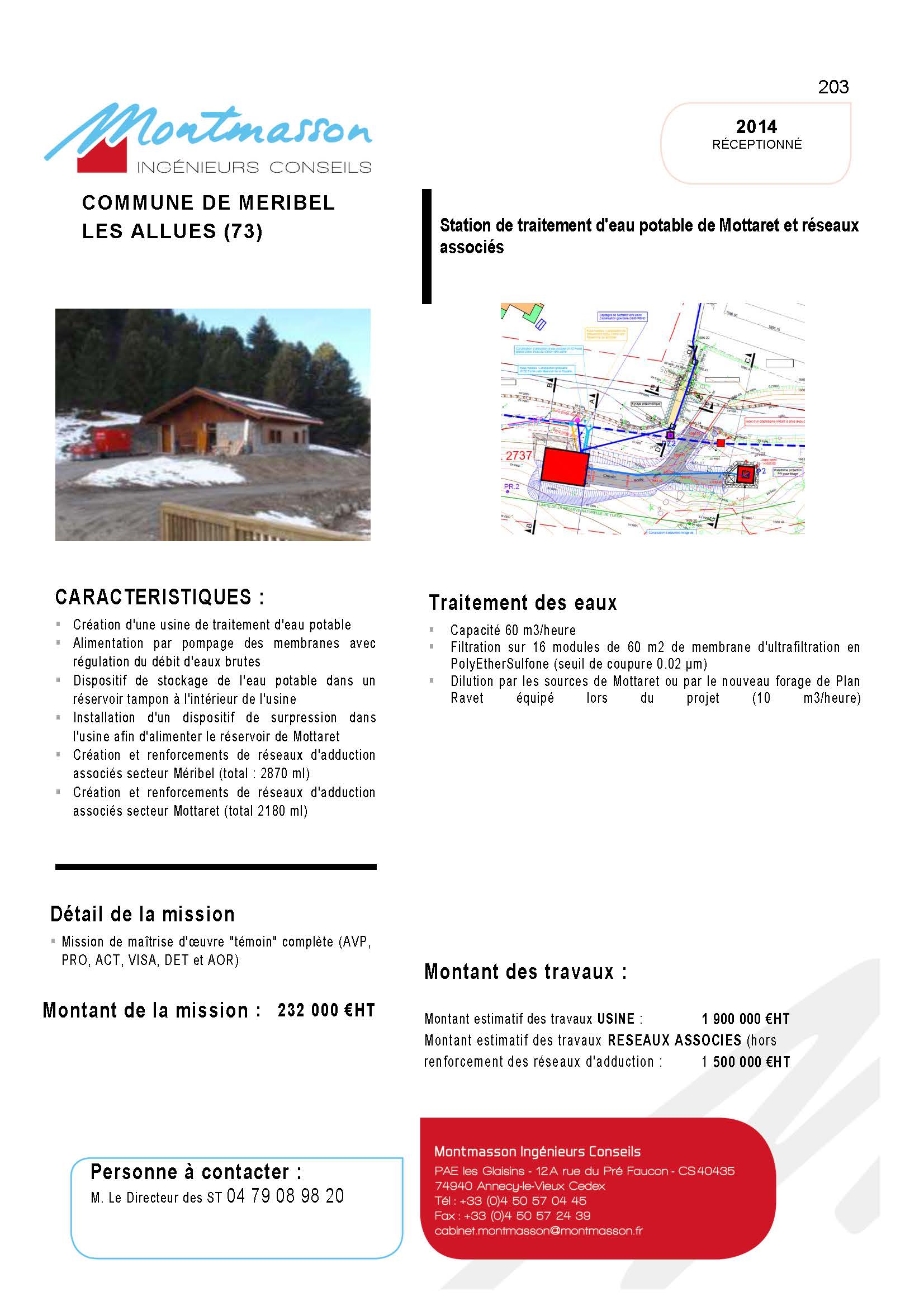 Station de traitement d'eau potable Méribel 