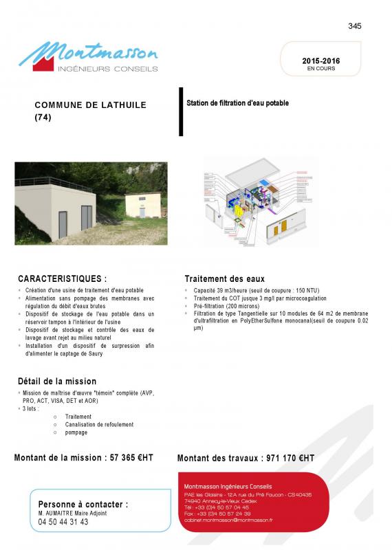 Station de filtration d'eau potable 